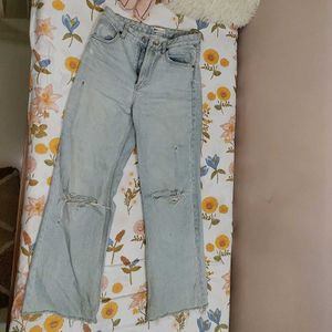 Light Wash Ripped Denim Jeans