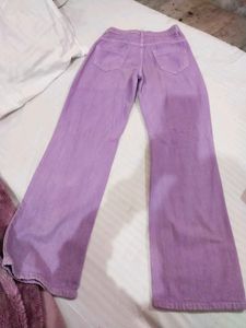 Lavender Wide Leg Denim Jeans
