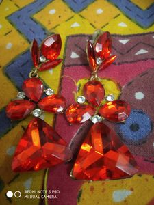 Red Gemstone Earrings