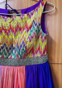 Multicolored Sleeveless Gown
