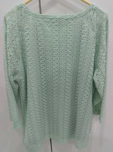 Free Shipping💖Fig Mint Green Lace Top (XL)