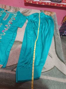 Teal Embroidered punjabi Suit patiyala salwar
