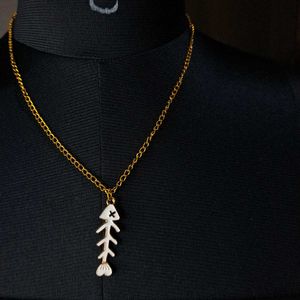 Fishbone Pendant Necklace