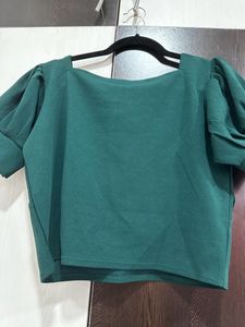 Green Crop Top