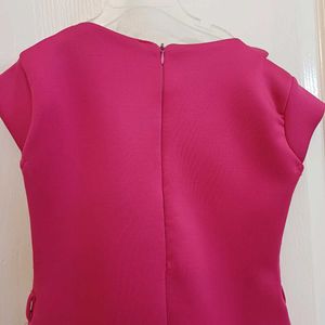 Pink Cut work Flower Dress - western formal style