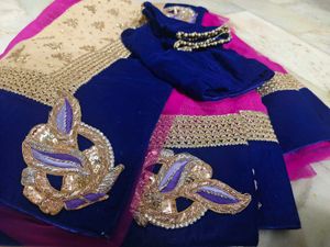 Velvet full  border an  blouse