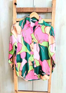 Multicolour Satin Shirt Size-36