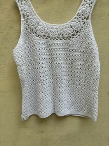 White Crochet Top