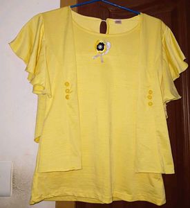 Yellow Ruffle Sleeve Blouse