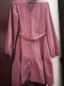 Belted Button-Down Dress