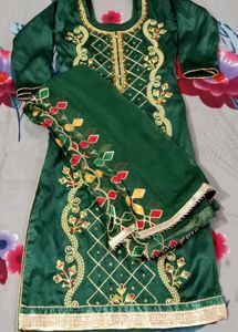Thread Work Kurta With Dupatta Set