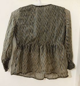 Sheer Patterned Blouse