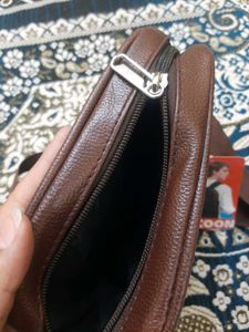 Tycoon Brown Leather Crossbody Bag
