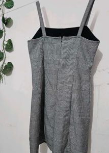 Gray Plaid Mini Dress