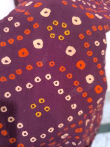 Maroon and red rajasthani tie-dye kurti