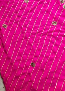 Pink and golden work Embellished Saree