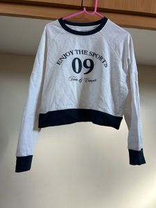 Kappa Stylish White Cropped Sweatshirt - M