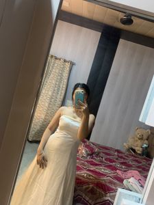 Shiny Golden Satin Gown🎀🦋💝