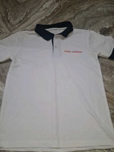 White unisex Collered Tshirt