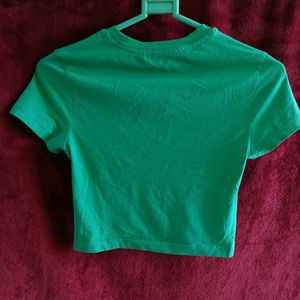 Aesthetic Pinteresty Green Fitted Crop Top Women