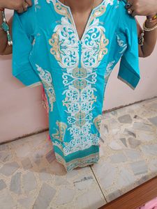 Blue Embroidered Suit Set