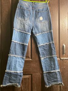 Distressed Patchwork Jeans