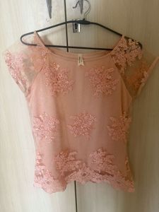 Lace Detail Sheer Top