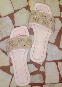 Mirror And Embroidery Work Flats
