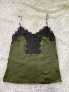 Olive Green Lace Cami Top
