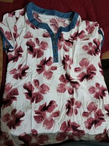 Floral Print Button-Down Top