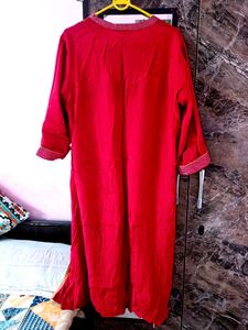 Partywear Deep Mehroom Colour Biba A Line Kurti