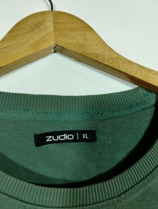 Zudio Dark Green Round Neck T-Shirts (Men)