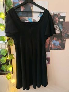 Chic Black Flutter Sleeve Dress