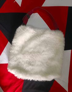 Imported Fluffy White Hobo Bag