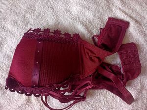 Designer Maroon Bra .
