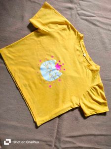 Yellow Cute Top For Girls