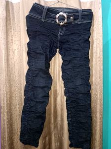 Ruched Detail Denim Jeans