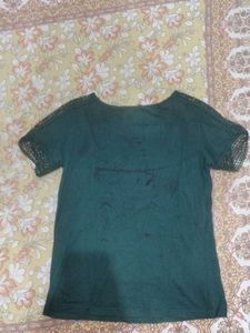 Green Crochet Sleeve Top