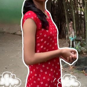 Red Printed Dress