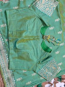 Green Banarasi Saree