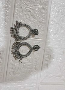 Silver Jhumka Earrings For Resin Base