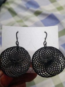 Unique Black Wire Earrings