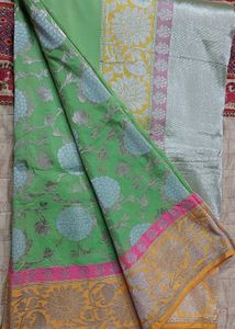 Elegant Green Banarasi Saree