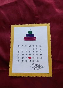 Handmade October Calendar Card