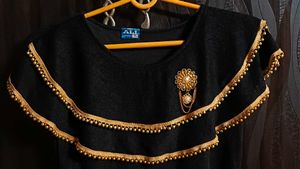 Black and Golden Ruffle Dress