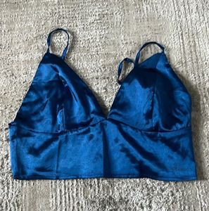 Blue Satin Bralette