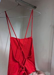 Red Backless Top