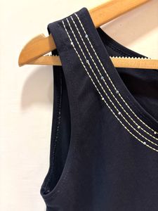 Beautiful Black Imported Top With Nice Embroidery