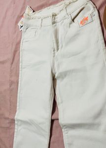 High Waist White Jeans