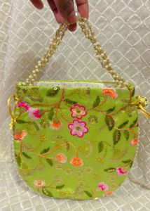 Floral Embroidered Potli Bag